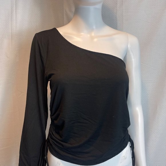 Ambiance Forever And Always One Shoulder Top - Black Size Large RefFNB3 - Picture 8 of 11